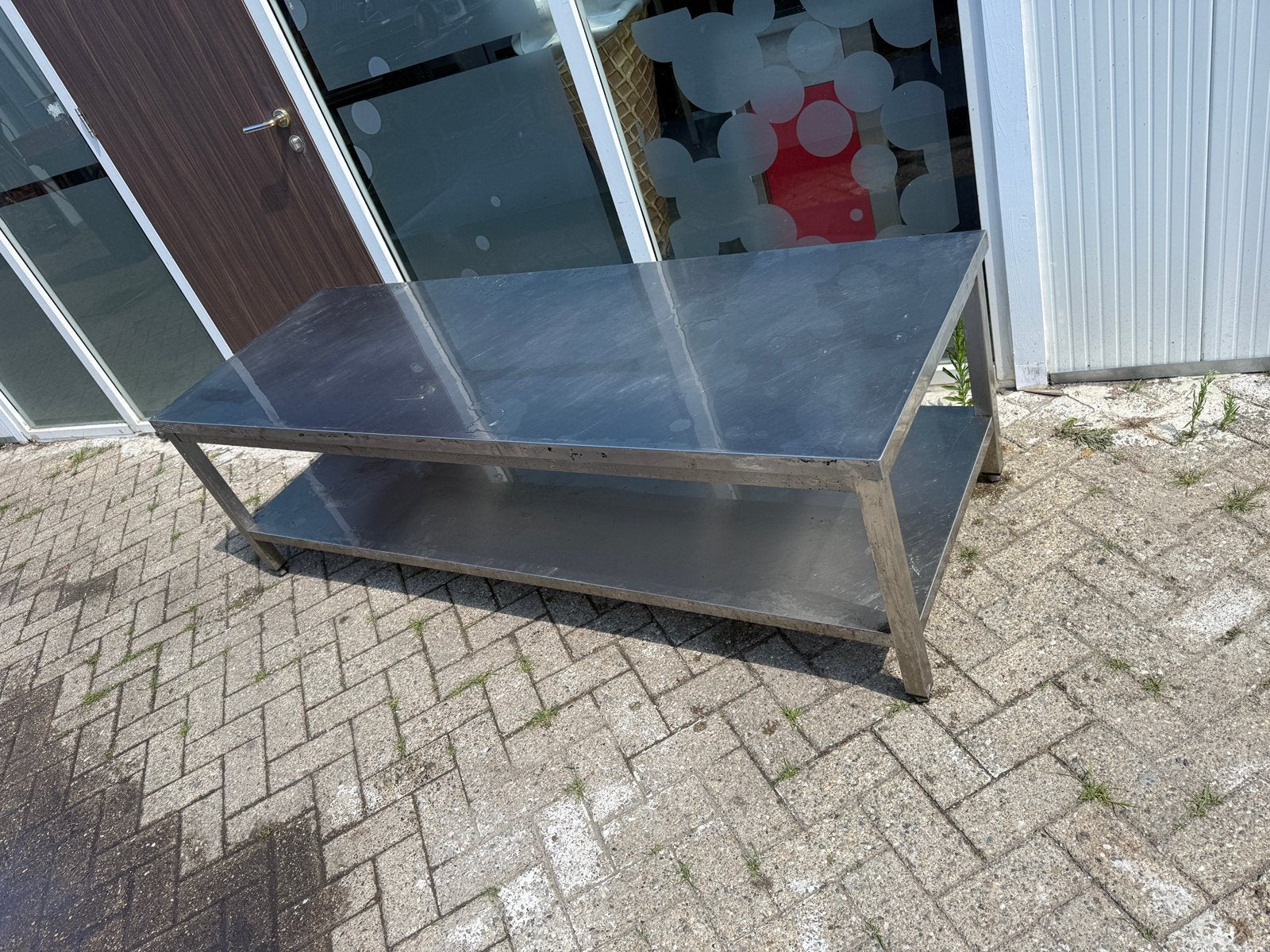 Rvs werkbank laagtafel werktafel horeca inox topstaat, Ophalen