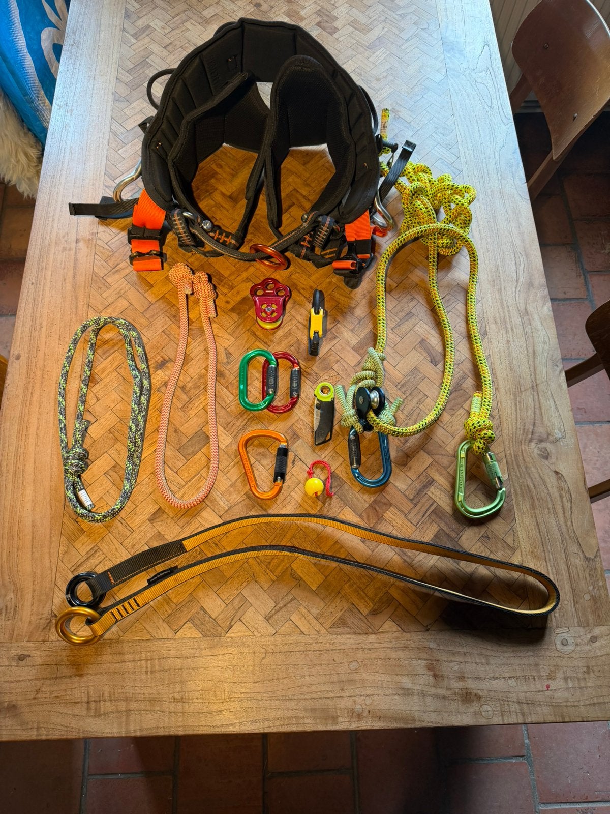 Divers materiaal voor boomklimmen / werken in bomen, Ophalen, Klimsport-accessoire