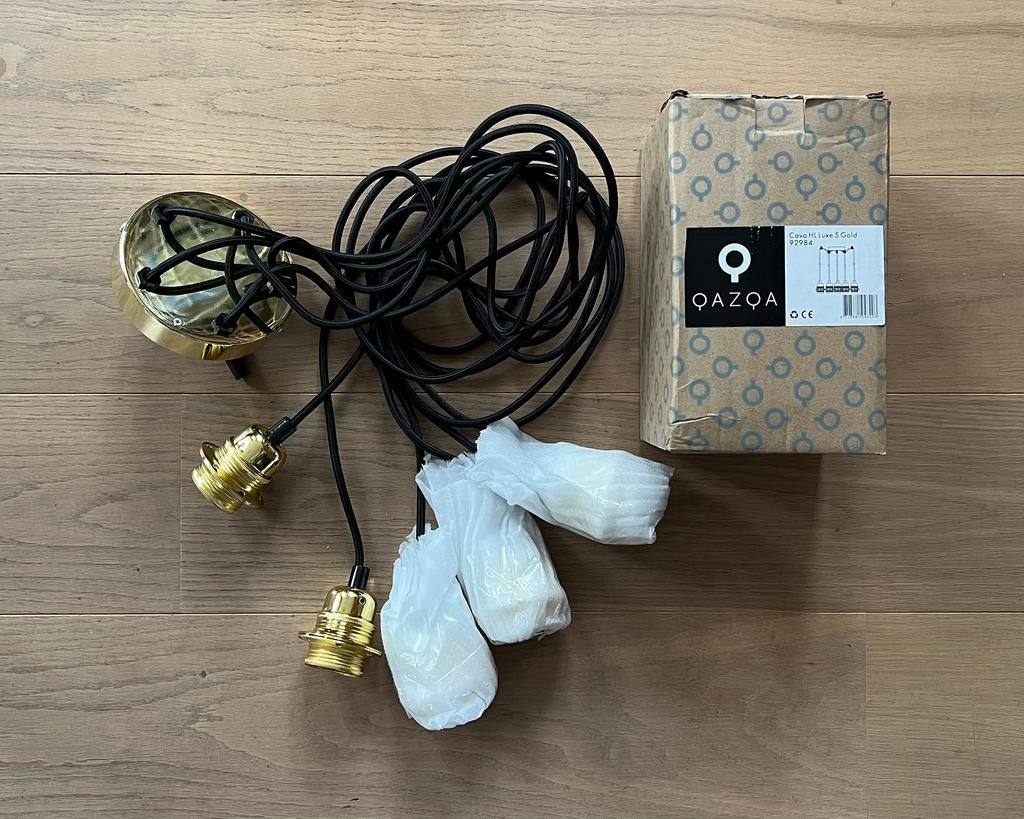 Qazqa Cava HL Luxe 5 Gold hanglamp - NIEUW!, Huis en Inrichting, Lampen | Hanglampen, Ophalen, Nieuw