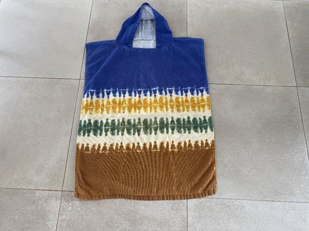 Poncho in badstof blauw/bruin, Kinderen en Baby's, Kinderkleding | Kinder-zwemkleding, Jongen of Meisje, Ophalen of Verzenden