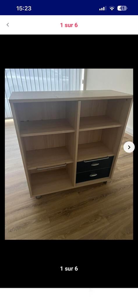 Meuble bois beige sur roulettes, Enlèvement ou Envoi, Comme neuf, Bois