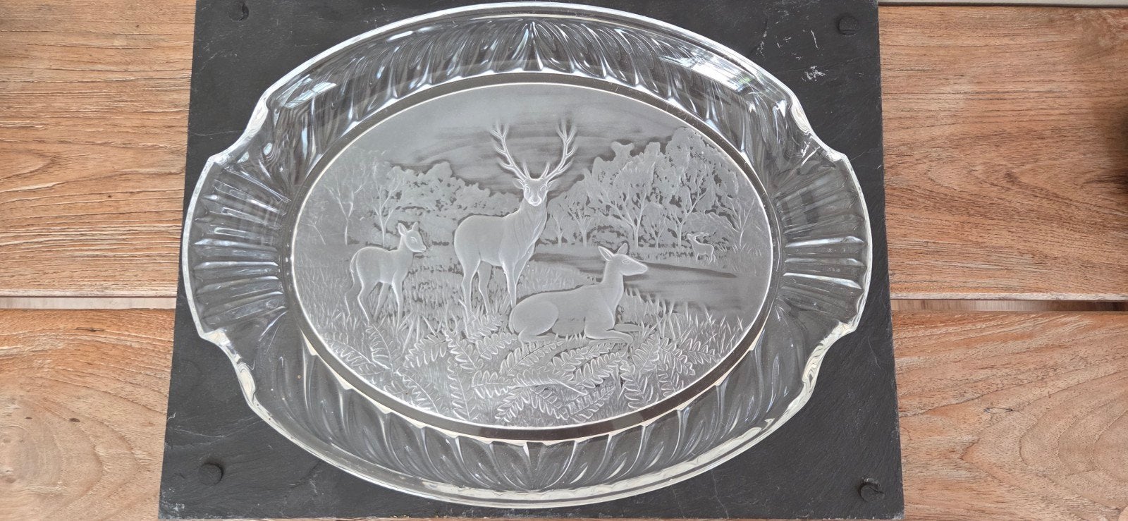 cristal d'Arques/Plat ovale/Cerf, Enlèvement ou Envoi
