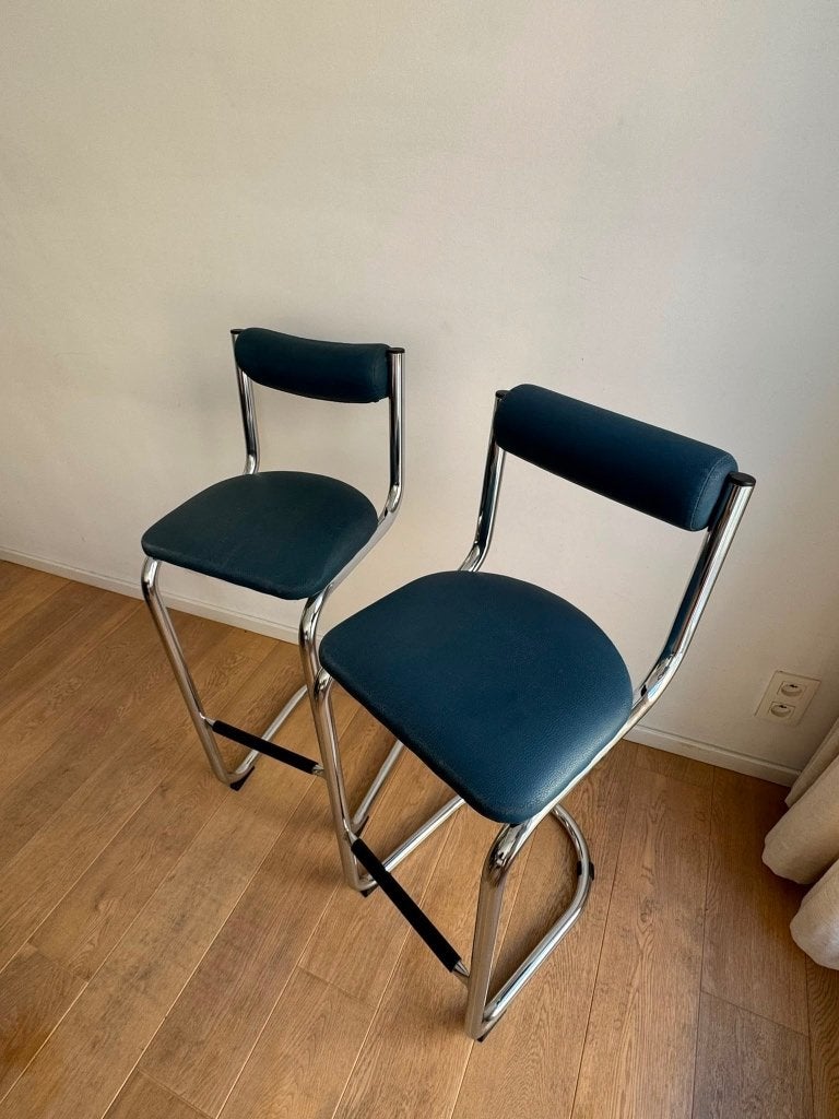 Vintage barkrukken, Avec repose-pieds, 2 tabourets, Comme neuf, Enlèvement