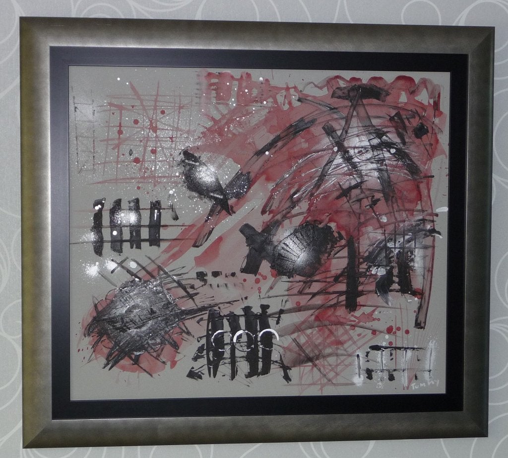 Modern schilderij, Enlèvement, Encadré, Abstrait