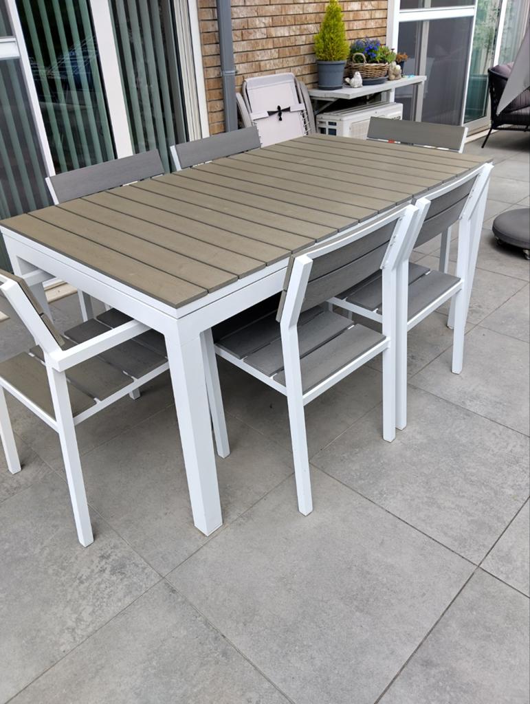 Tuintafel met 6 stoelen, Tuin en Terras, Ophalen, Aluminium