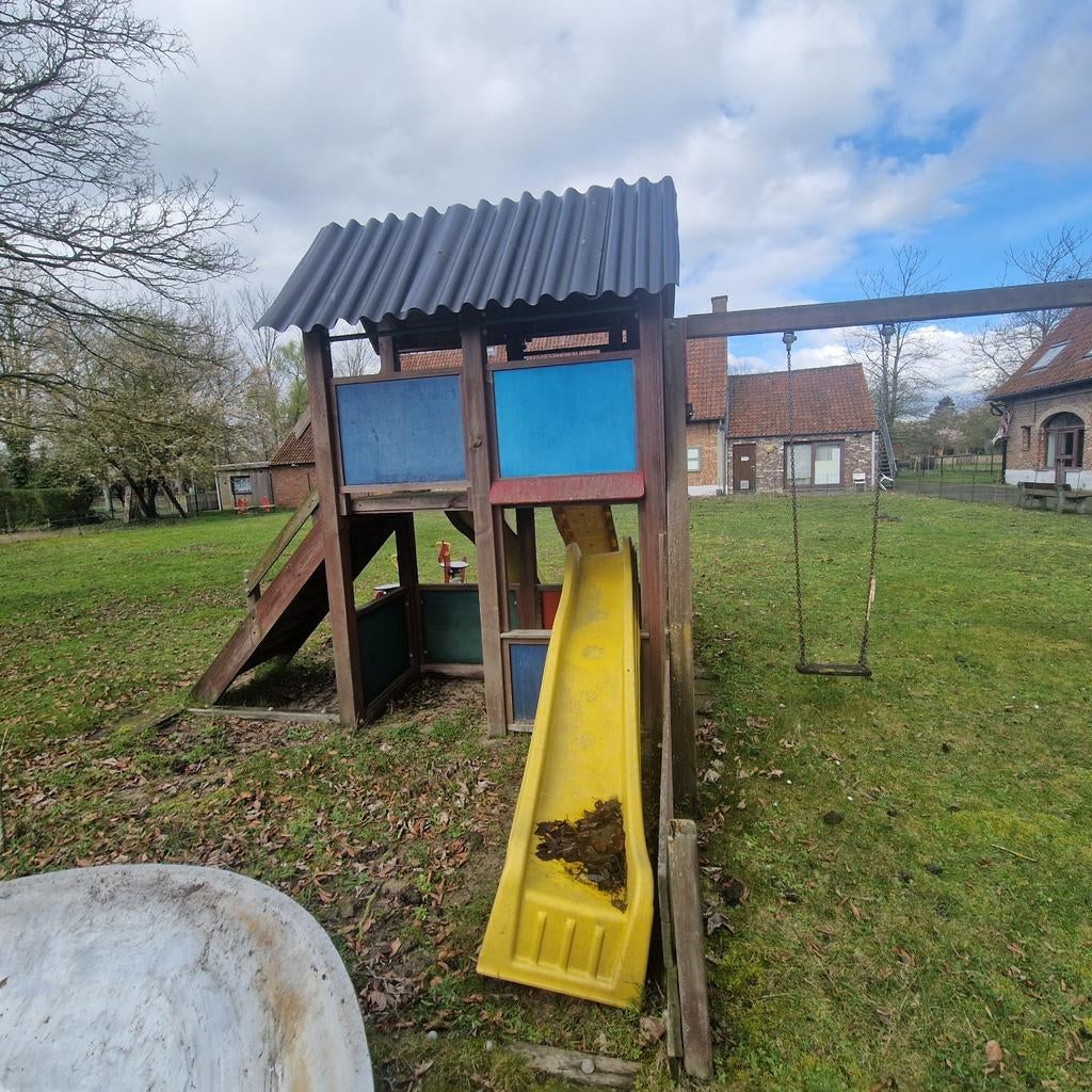 klimrek, glijbaan schommel, Kinderen en Baby's, Speelgoed | Buiten | Speeltoestellen, Ophalen, Schommel