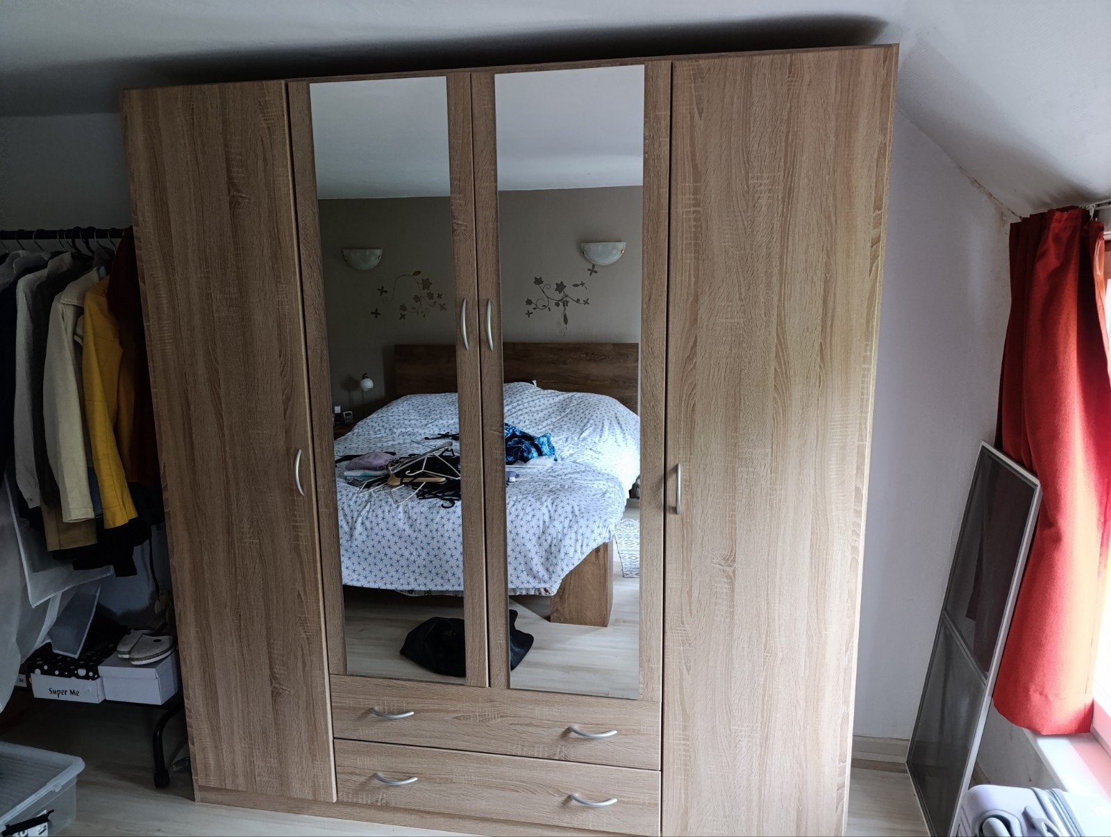 garde robe 4 portes, Enlèvement, Chêne