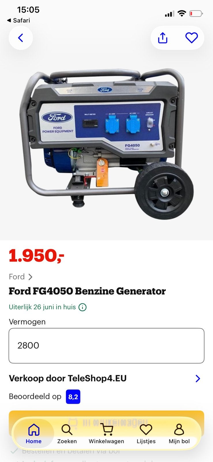 Diesel generator volledig nieuw., Ophalen, Nieuw, Benzine, Elektrisch startend