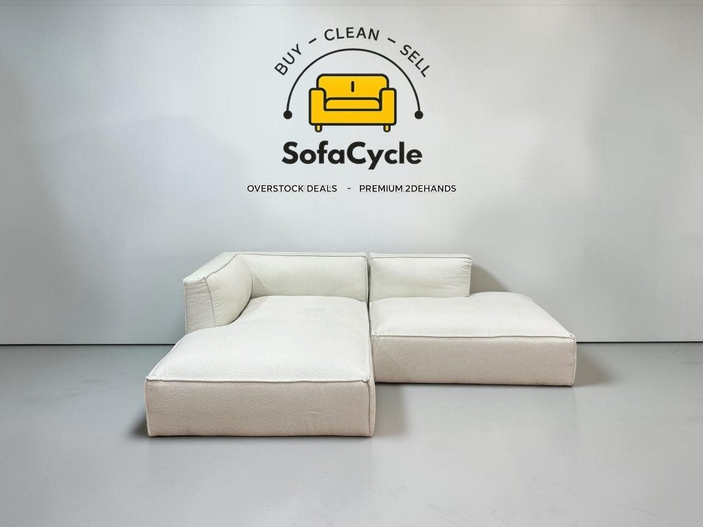 NV Gallery modulaire hoekzetel wit bouclé – nieuw, Gebruikt, Zonnestraat 223-229, 9600 Ronse, België, Info@sofacycle.be, SofaCycle VOF