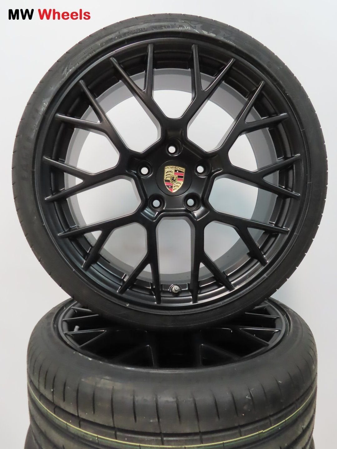 Porsche 21 inch velgen 911 992.1 RS Spyder zwart zomerbanden, Auto-onderdelen, Gebruikt, -, -, Banden en Velgen