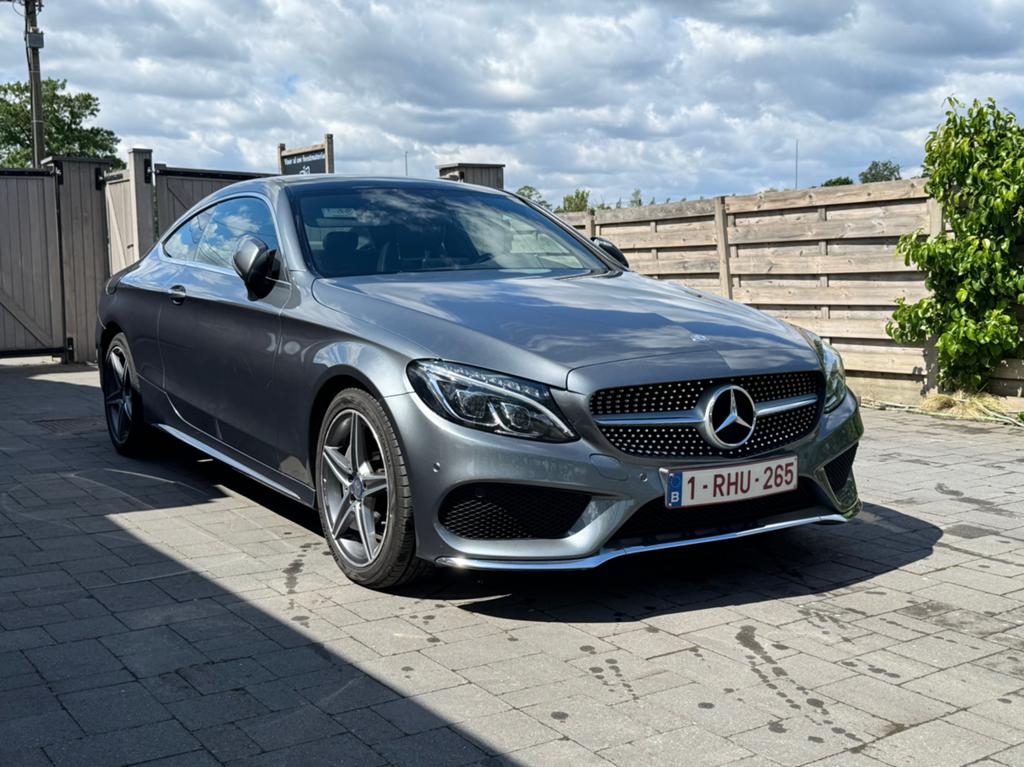 Mercedes-Benz c220d Coupé AMG line, Autos, Cuir, Argent ou Gris, Achat, Euro 6