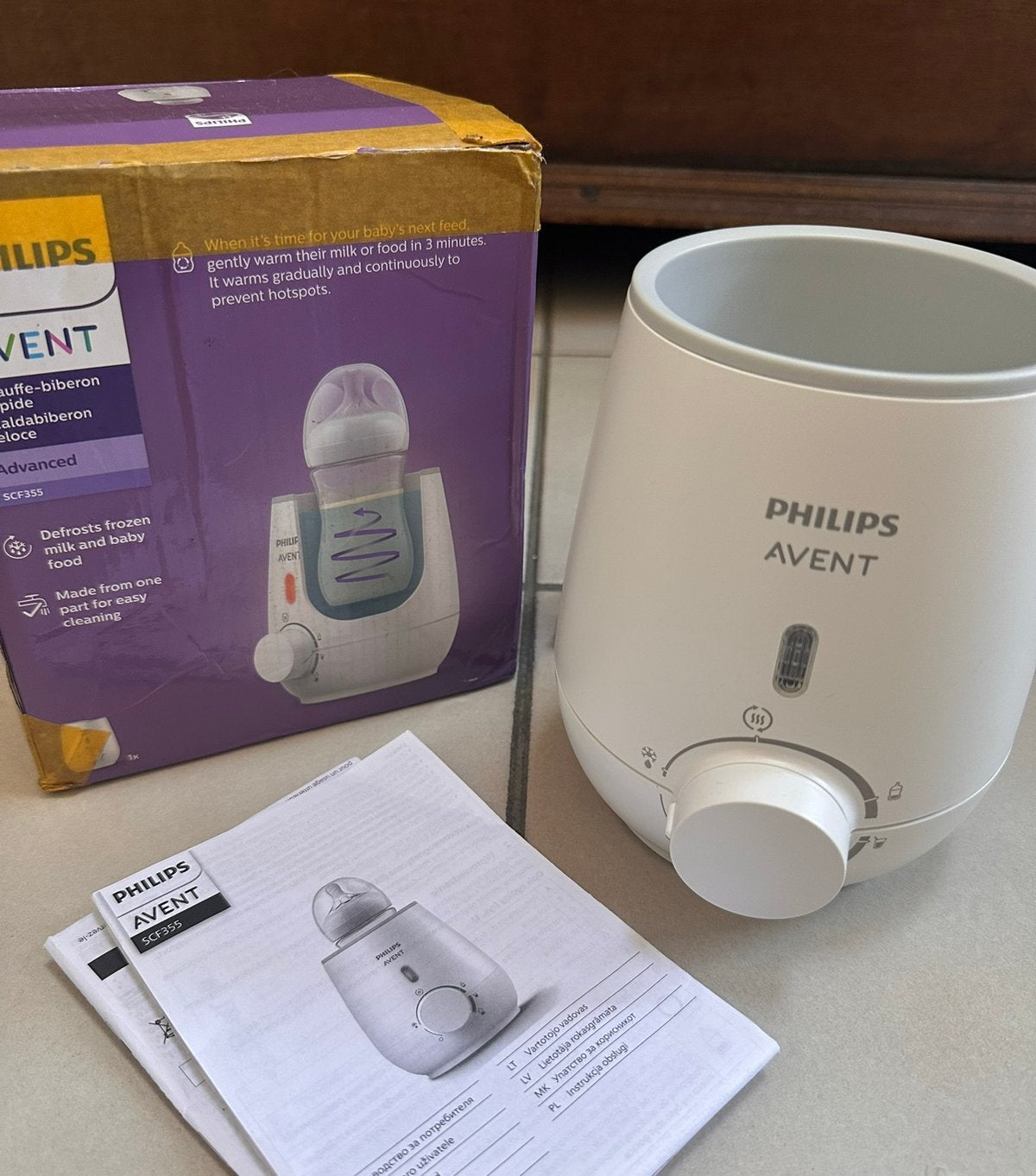 Chauffe-biberon Philips Avent rapide SCF355 – comme neuf, Enlèvement, Comme neuf, Biberon, Philips Avent