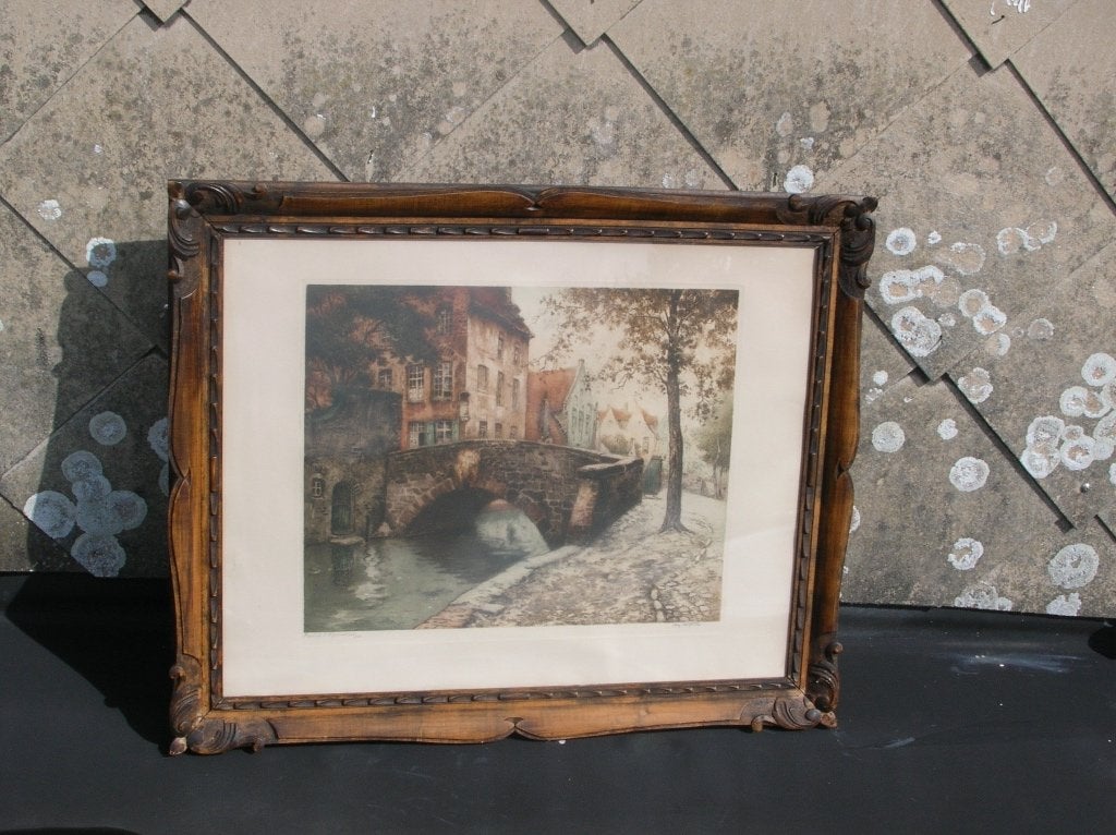 SIGNÉ VAN NESTE ALFRED(BRUGES1874UCCLE1969PONT DE L'HYDROMEL, Signé, Enlèvement ou Envoi
