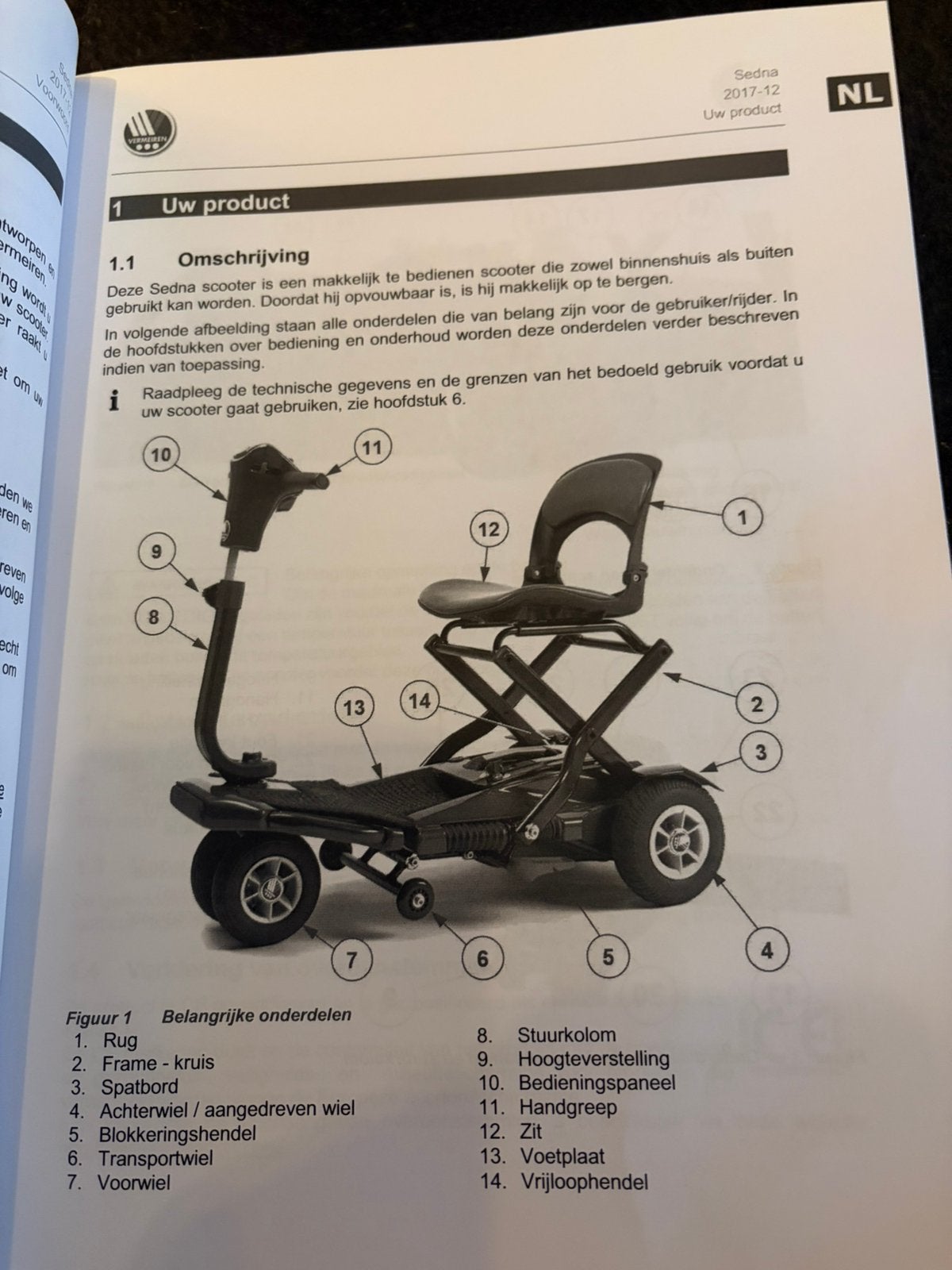 Scooter opplooibaar met 2 batterijen, Divers, Enlèvement, Comme neuf, Vermeiren