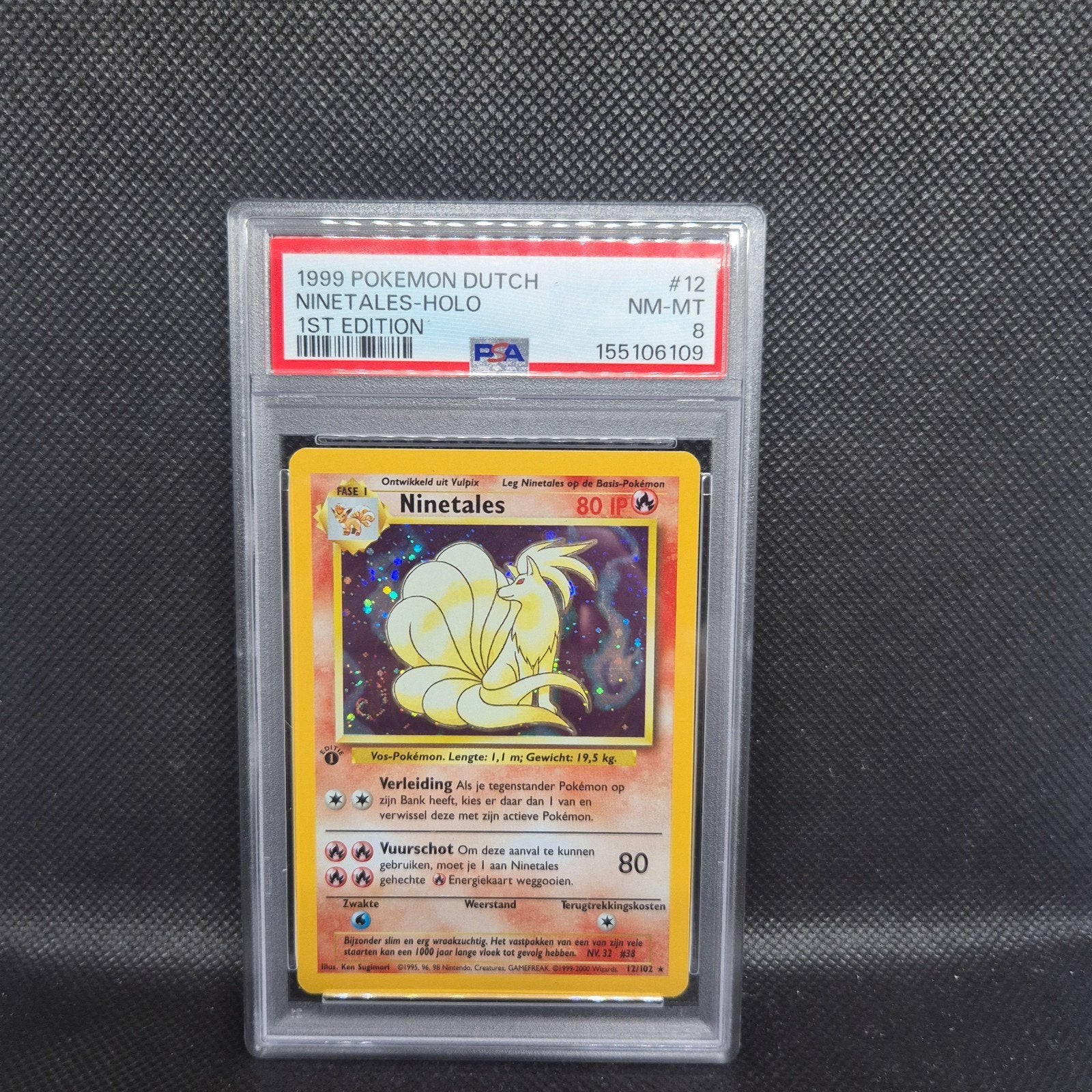 Ninetales Holo 1st Edition NL PSA 8, Enlèvement ou Envoi