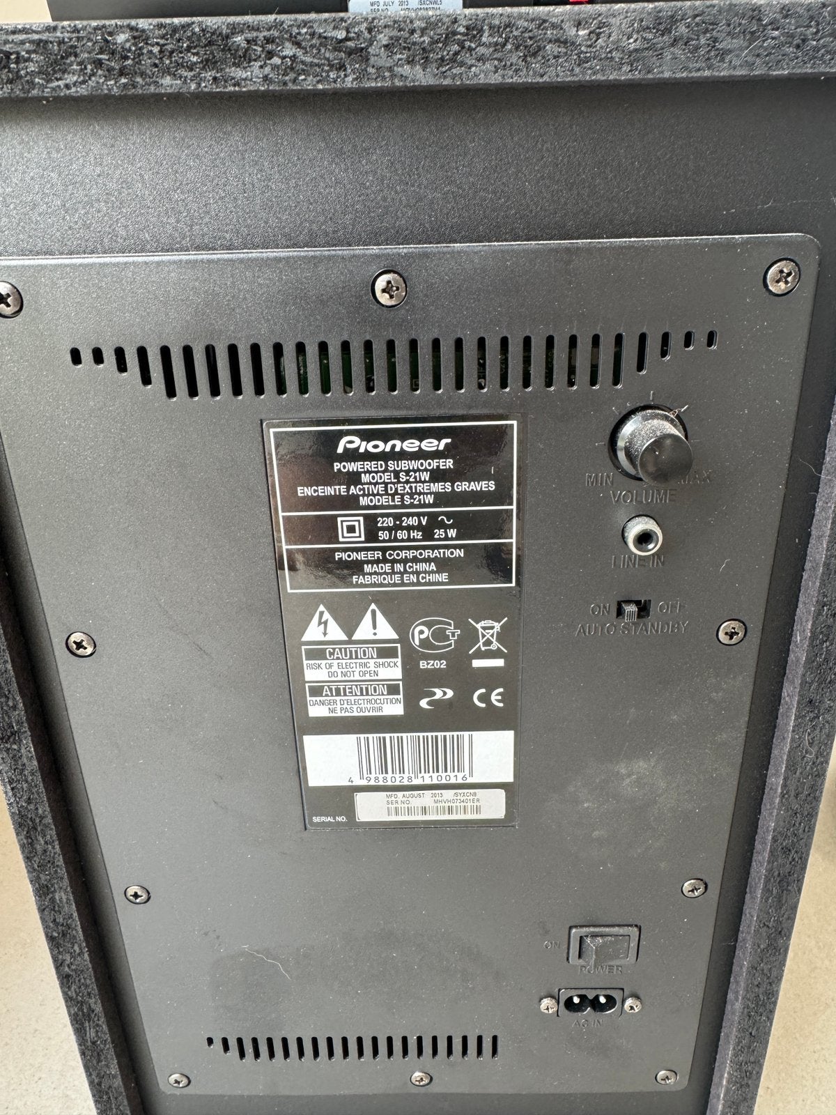 Pioneer 5.1 surround speakers, Enlèvement, Comme neuf, Subwoofer