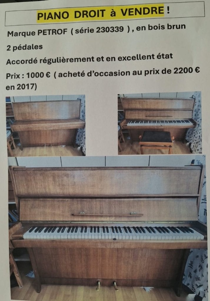 Piano droit à vendre, Enlèvement, Utilisé, Brun, Piano