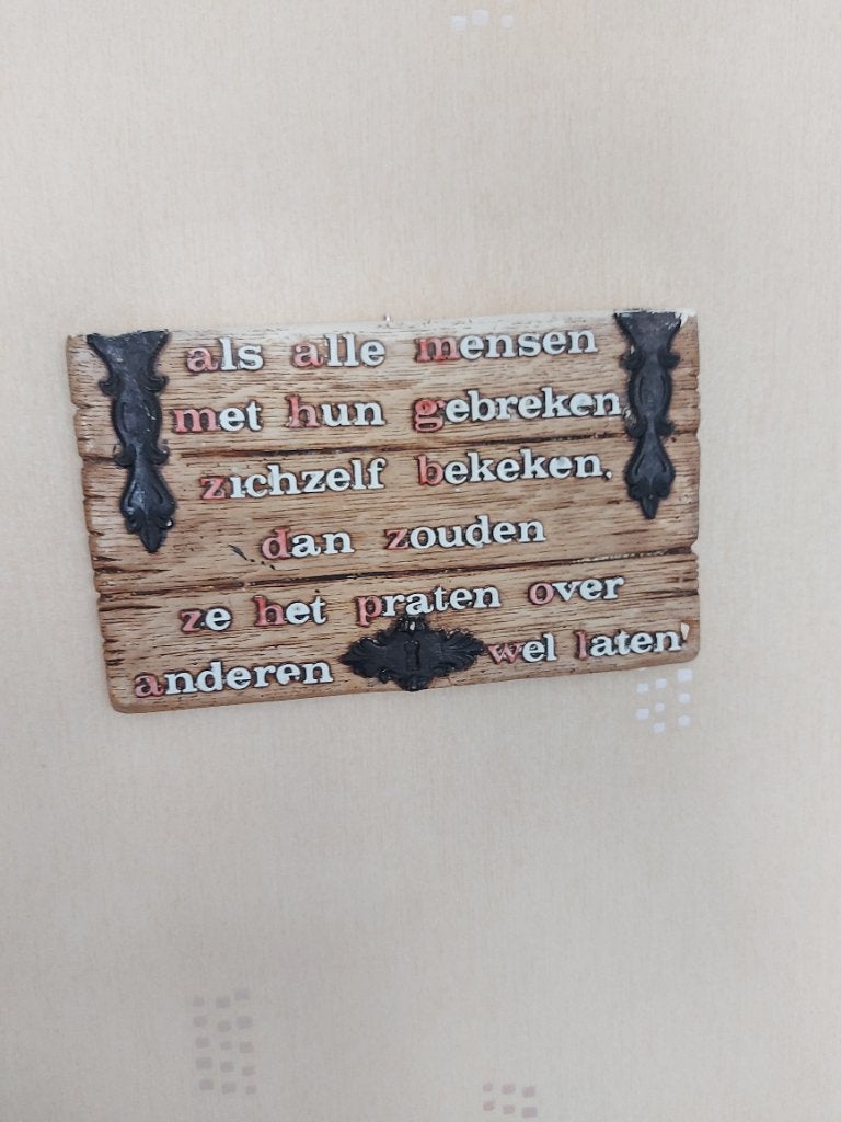 Wanddecoratie spreuk levenswijsheid, Ophalen, 19 cm, Hout, Decoratieobject