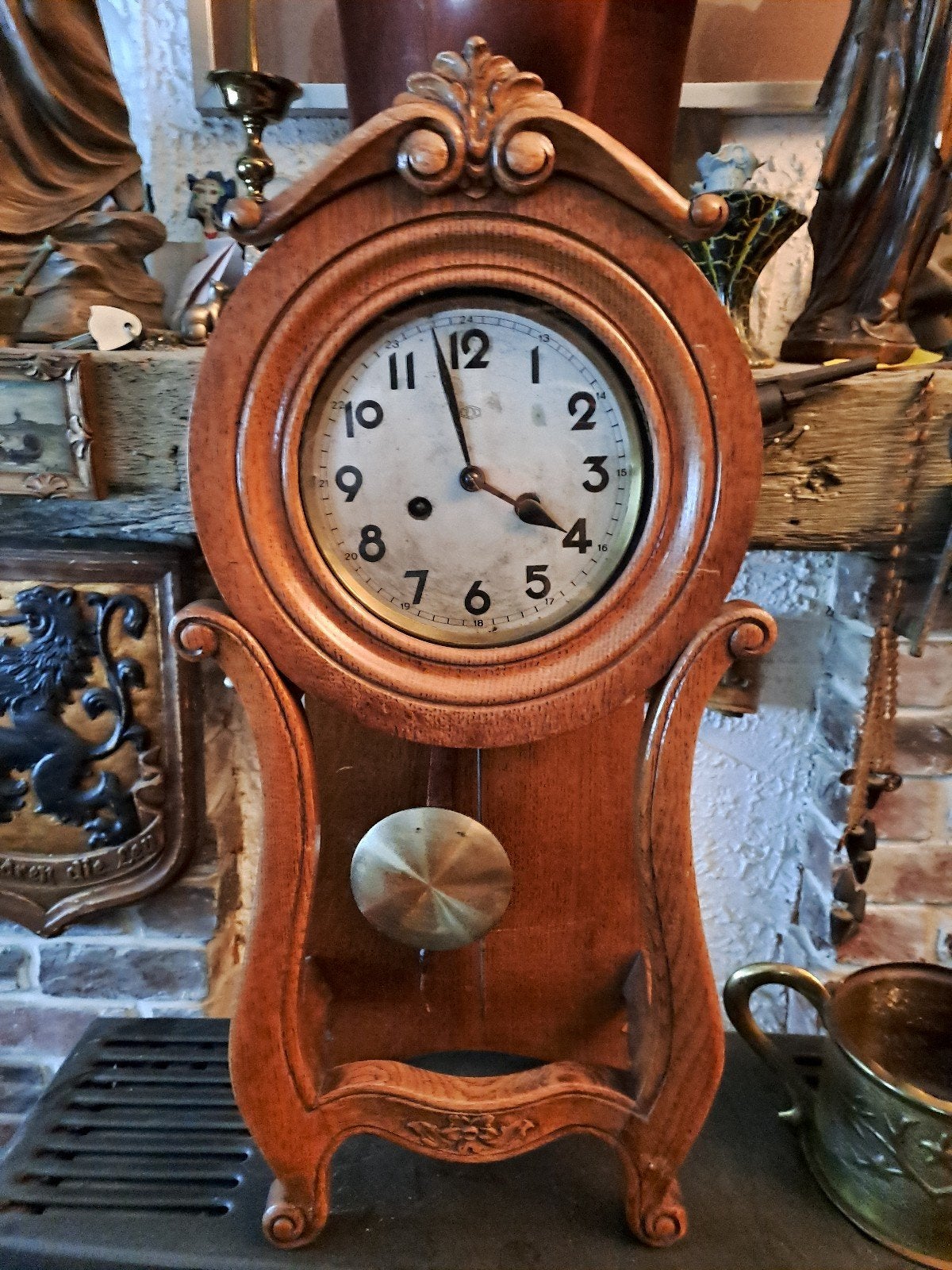 Junghans Pendule -Klok-Eik, Antiek en Kunst, Ophalen of Verzenden