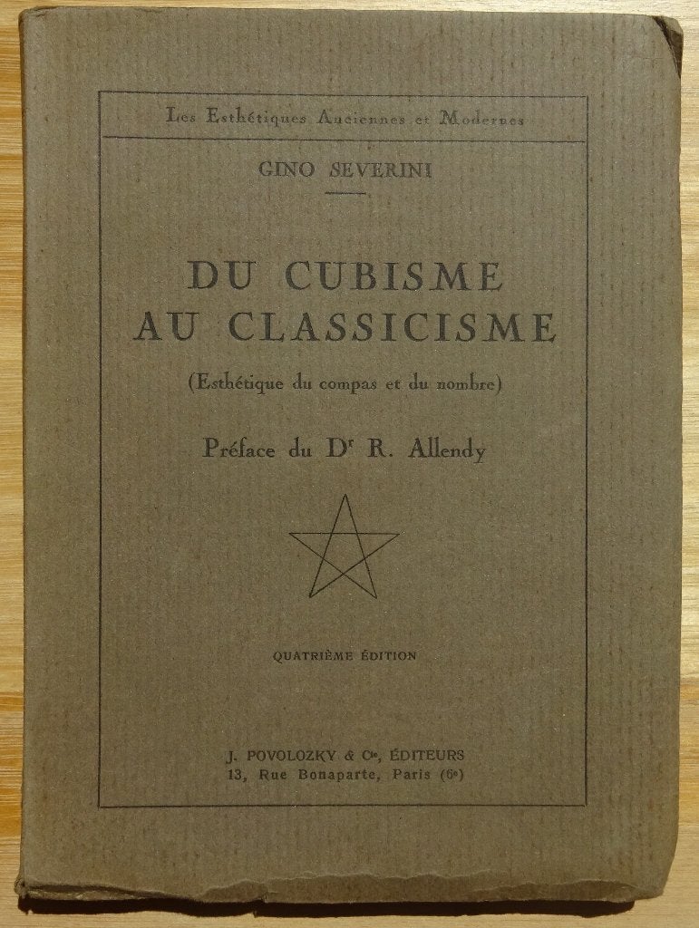 du Cubisme au Classicisme / Gino Severini / 1921 Paris, Boeken, Gelezen, Ophalen of Verzenden, Gino Severeni, Schilder- en Tekenkunst