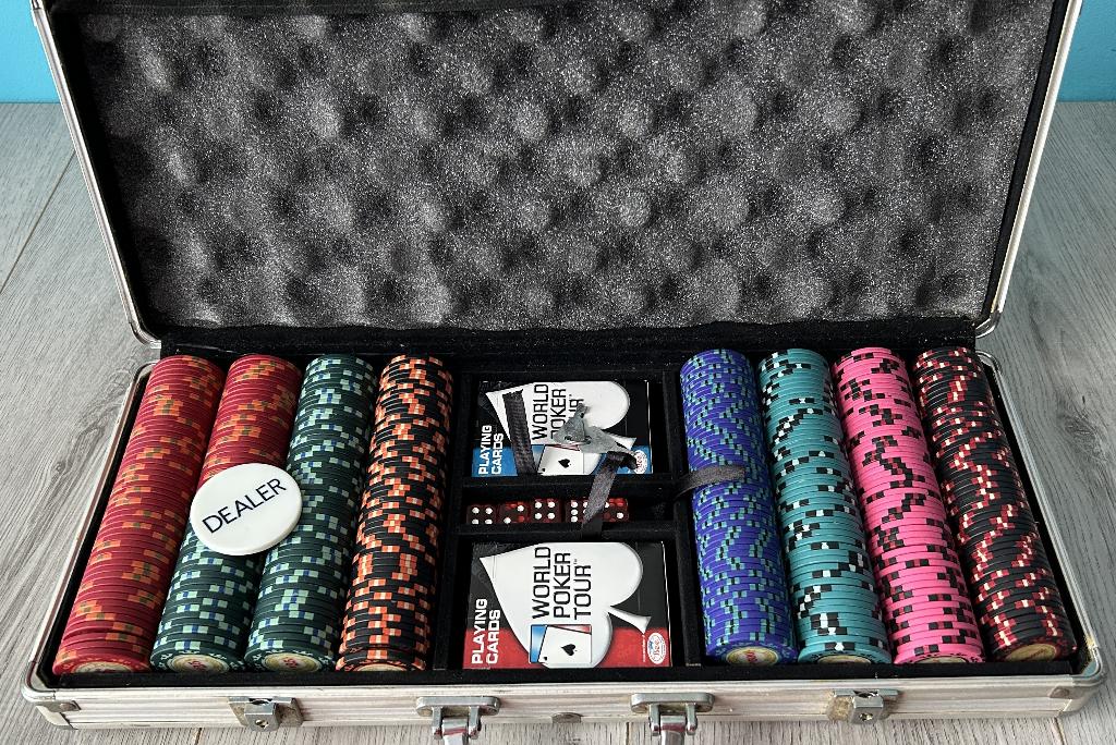 Pokerset (2st) in  alluminium koffer, Ophalen of Verzenden, Gebruikt
