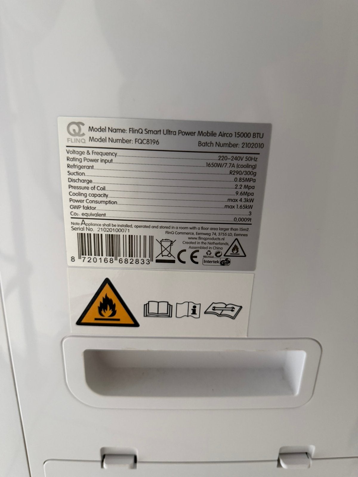 Mobiele airco 15000 btu, Elektronische apparatuur, Airco's, Ophalen, Timer, 3 snelheden of meer, Zo goed als nieuw