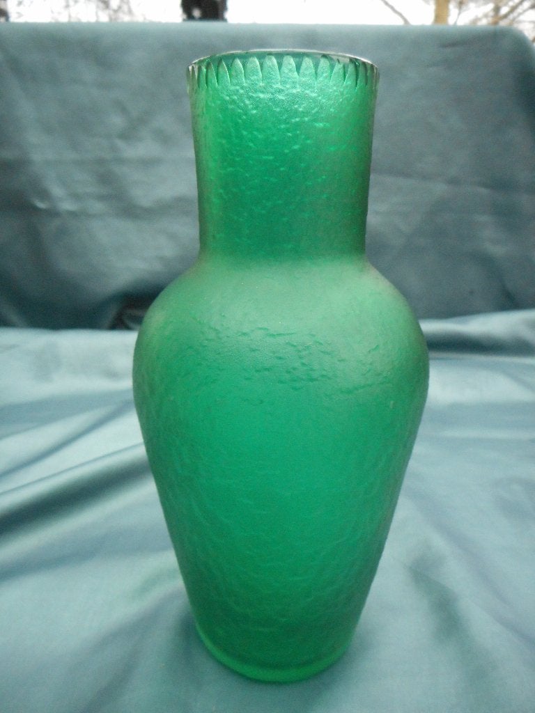 Legras - groene met zuur geëtste vaas - Ca 1920, Antiek en Kunst, Ophalen of Verzenden