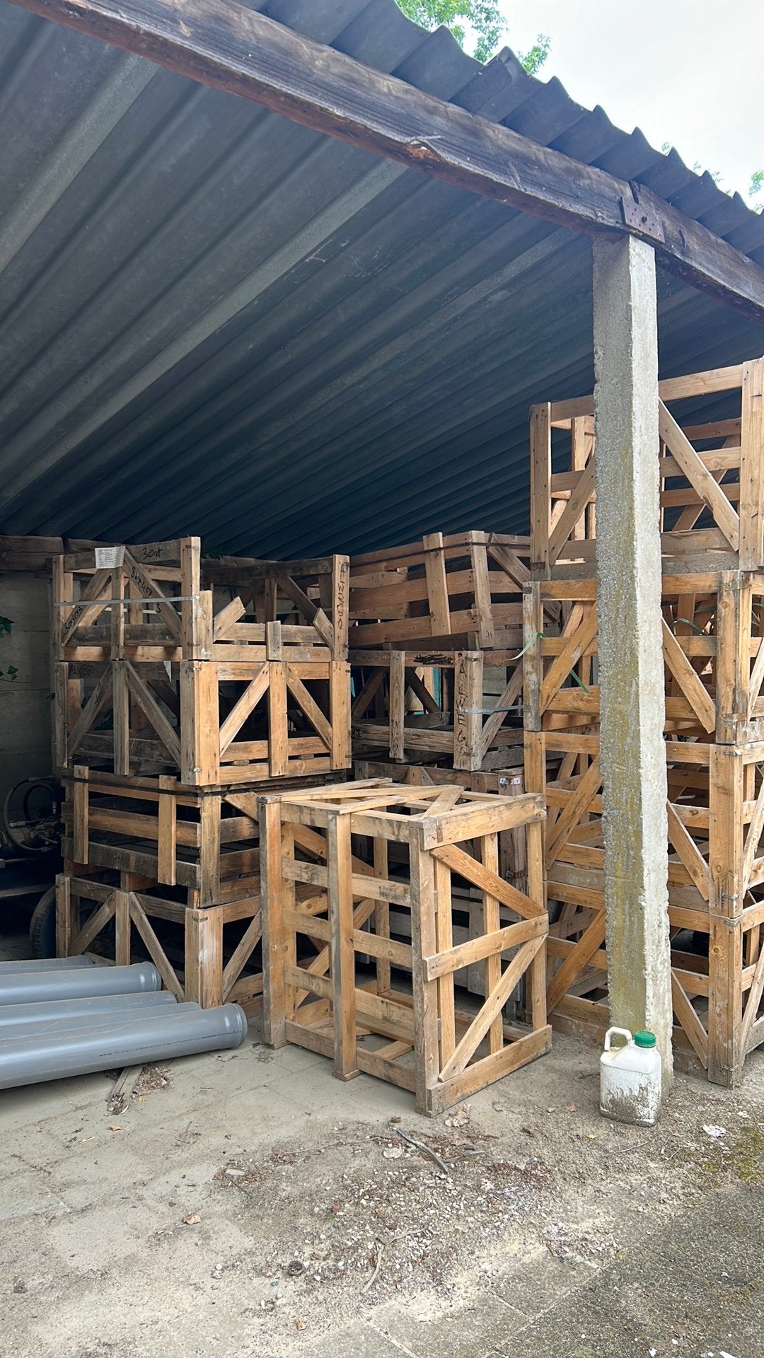 19 houten boxen., Tuin en Terras, Brandhout, Ophalen