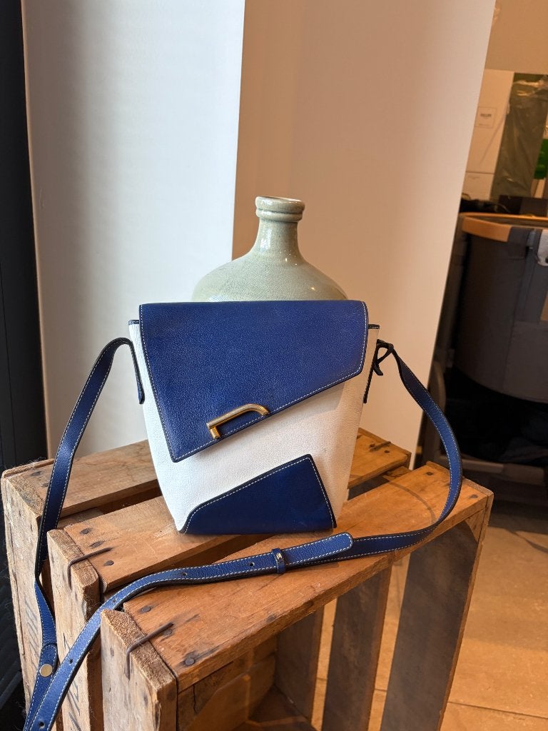 Delvaux, Enlèvement ou Envoi, Utilisé, Bleu, Sac à bandoulière