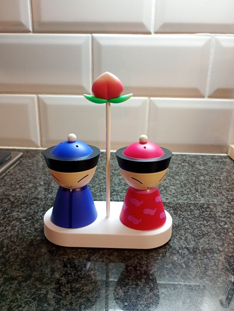 ALESSI decoratief peper en zoutstel Mr.& Mrs. Chin, Ophalen, Overige typen, Kunststof, Nieuw