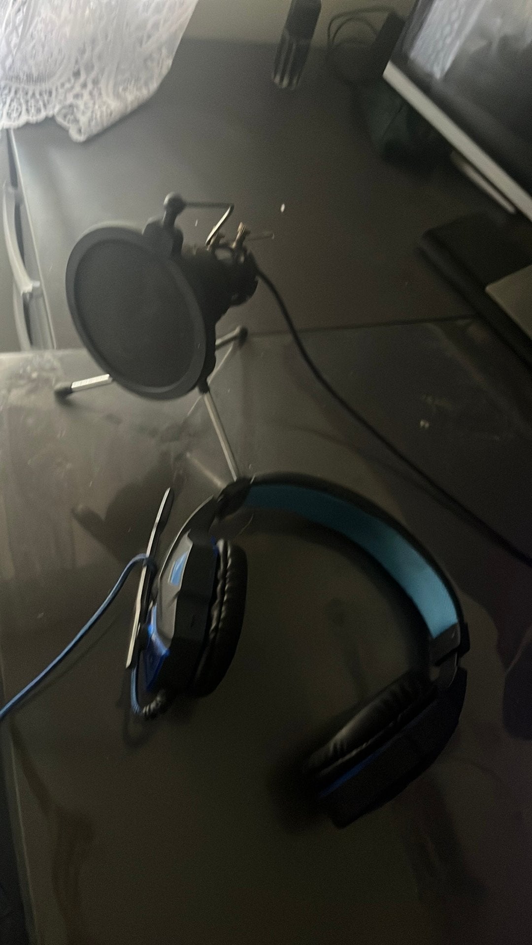 Microfoon + headset, Informatique & Logiciels, Casques micro, Comme neuf, Enlèvement, Filaire, Casque gamer