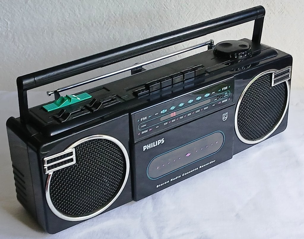 Philips Stereo Radio Cassette Recorder ( boombox ) jaren 80, Enlèvement, Comme neuf, Autres types
