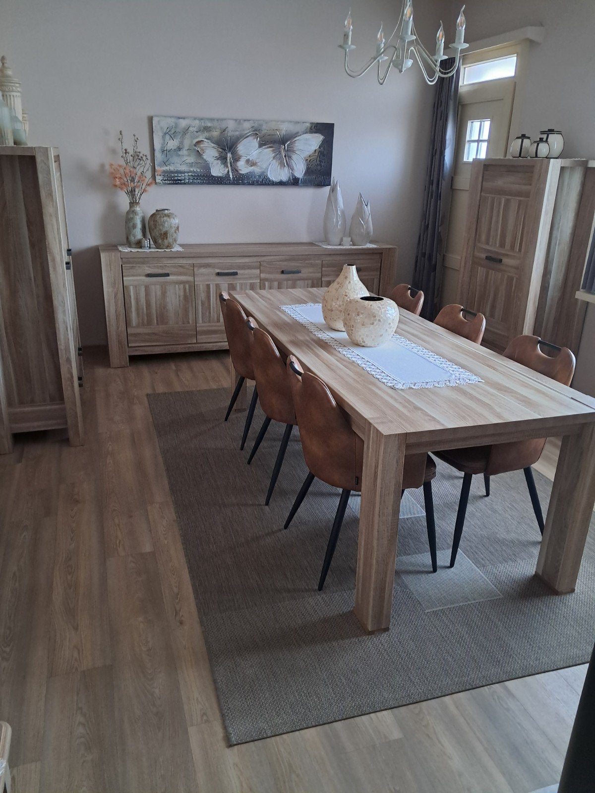 Eetkamer met tafel en 6 stoelen, Huis en Inrichting, Complete eetkamers, Ophalen
