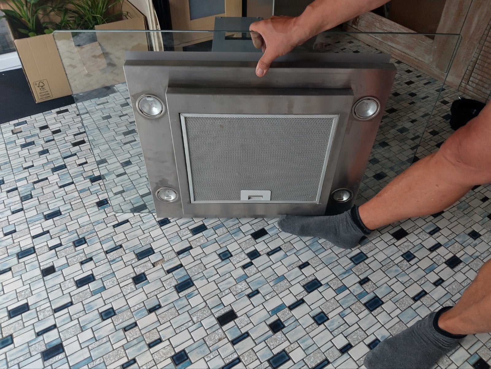 inox hang dampkap, Doe-het-zelf en Bouw, Dakpannen en Dakbedekking, Ophalen