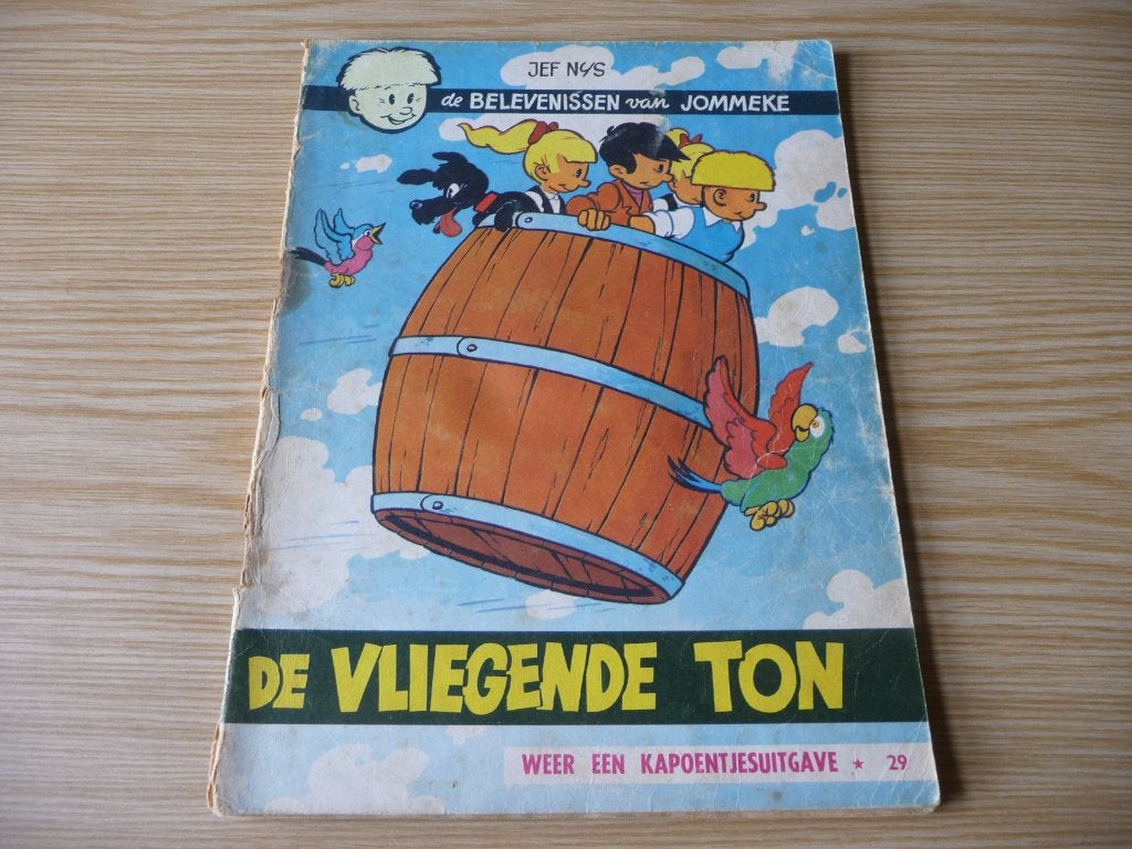 Jommeke - 29. De vliegende ton EERSTE DRUK - € 0,50, Enlèvement ou Envoi, Une BD, Jef Nys., Utilisé