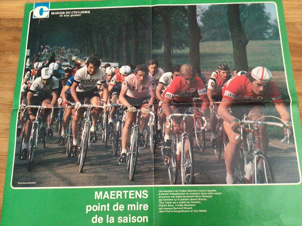 Wielerposter team flandria freddy maertens  marc demeyer, Verzenden, Zo goed als nieuw
