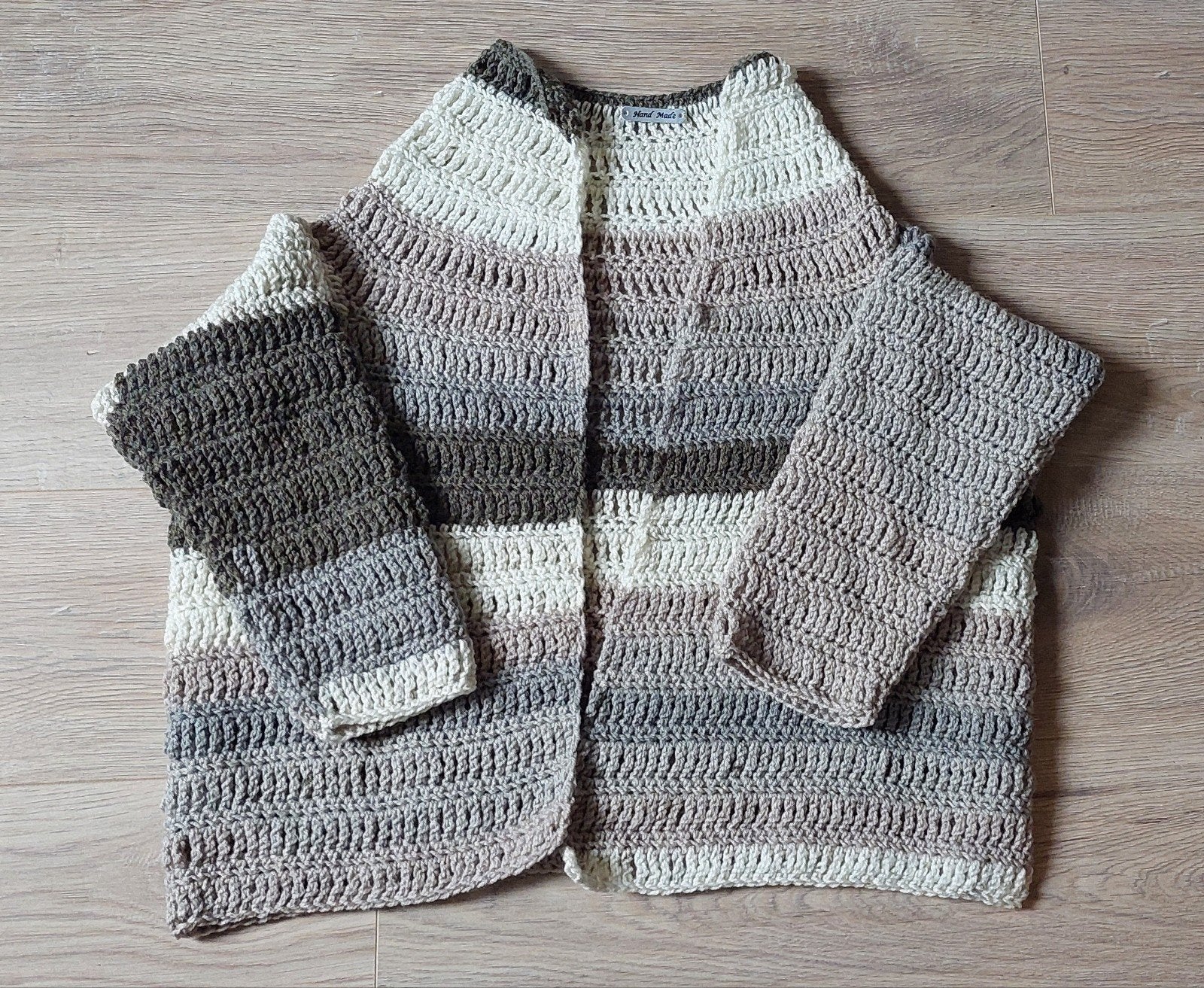 Nieuw gehaakt vest natureltinten L/XL, Beige, Maat 42/44 (L), Nieuw, Ophalen of Verzenden
