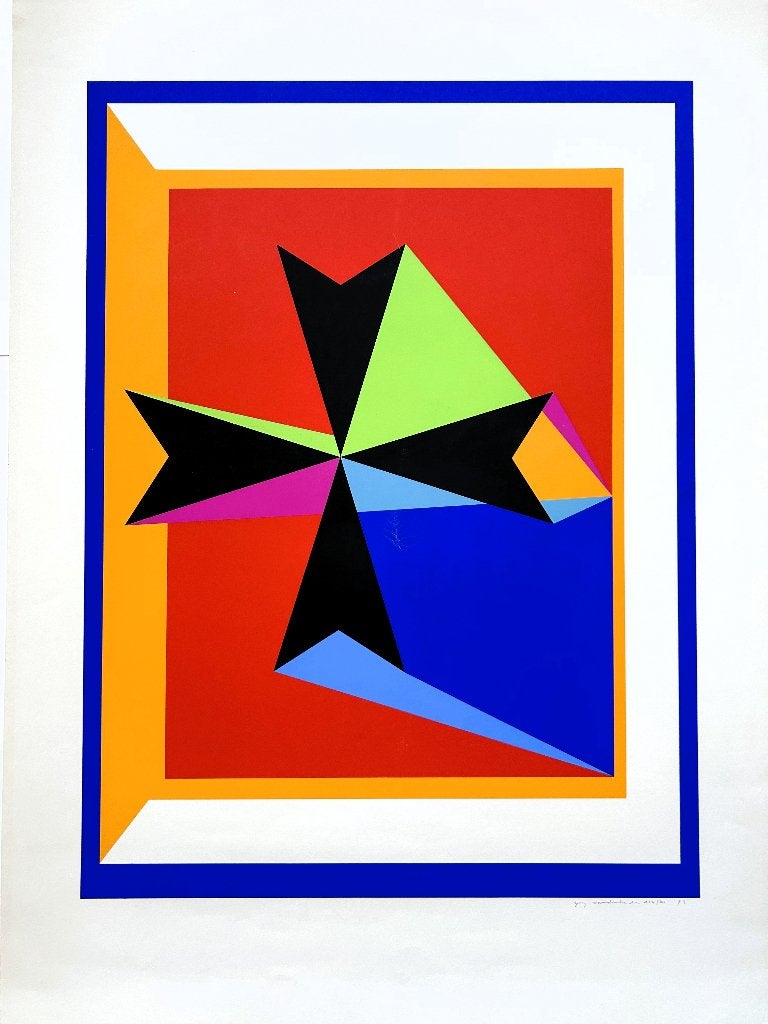 Guy VANDENBRANDEN - Compositie - 56 x 78 cm, Antiek en Kunst, Kunst | Litho's en Zeefdrukken, Zeefdruk, Gelimiteerde oplage, Genummerd