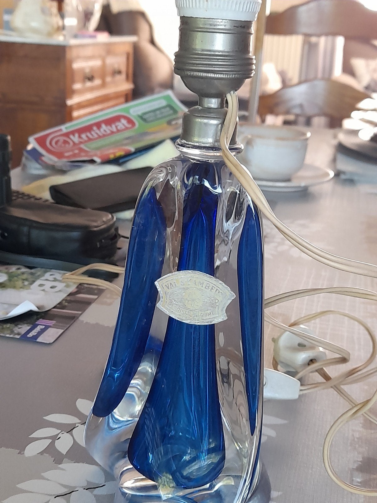 Lampe de bureau twisted 1953, bleu cobalt, Antiquités & Art, Enlèvement