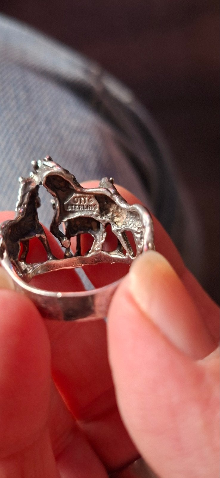 prachtige otto-sterling ring, Ophalen, Zwart, Zilver