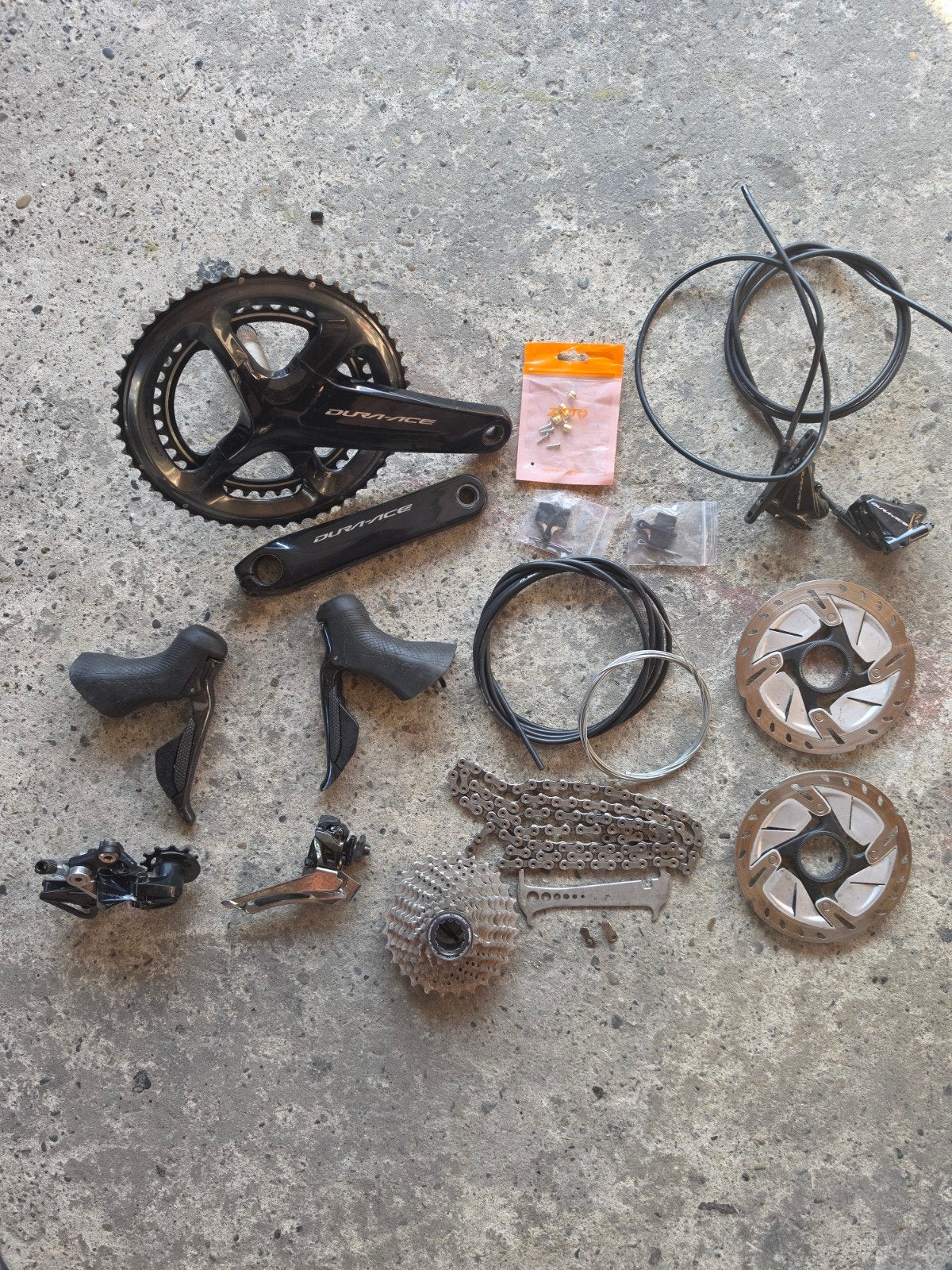 Shimano Dura Ace 9100 disc 11 speed groepset, Fietsen en Brommers, Ophalen, Titanium, Overige typen, Zo goed als nieuw