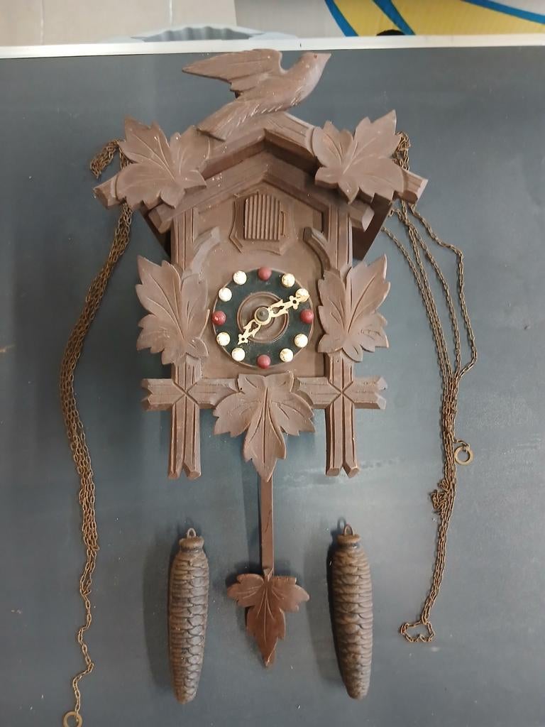 Koekoeksklok hout blad/vogel zwarte woud, Antiek en Kunst, Ophalen