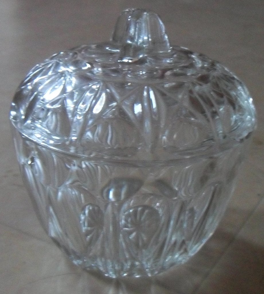 Bonbonnière - sucrier en verre moulé, Maison & Meubles, Enlèvement ou Envoi, Verre