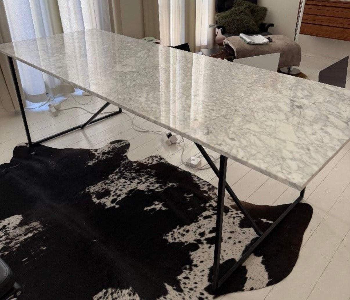 Te koop aangeboden: marmeren tafel, Ophalen, Gebruikt