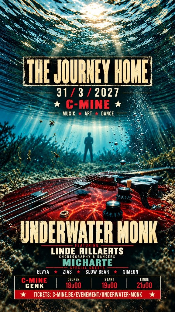 Laatste tickets: Underwater Monk - The Journey Home (C-mine), Tickets en Kaartjes, Eén persoon, Maart