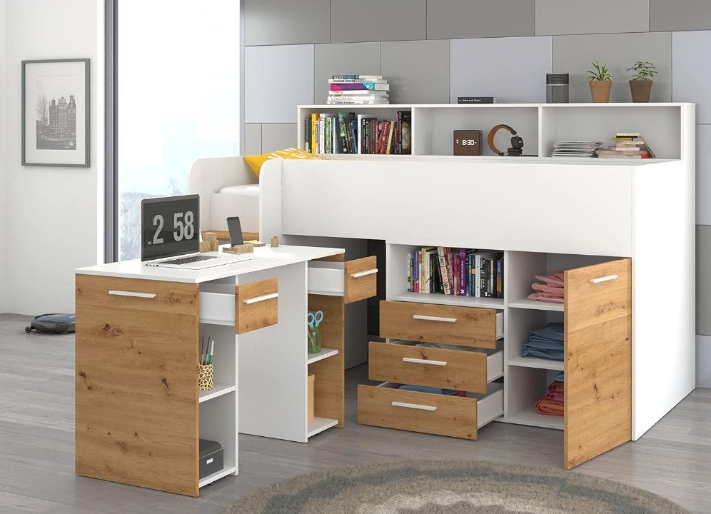 Chambre à coucher lit + bureau + rangements, Maison & Meubles, Enlèvement, Comme neuf