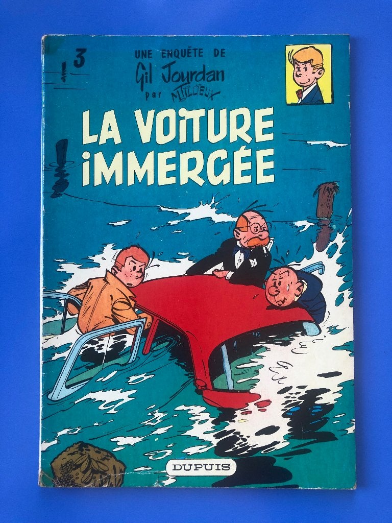 1967 Gil Jourdan 3 La voiture immergée - Tillieux, M. Tillieux, Une BD, Enlèvement, Utilisé
