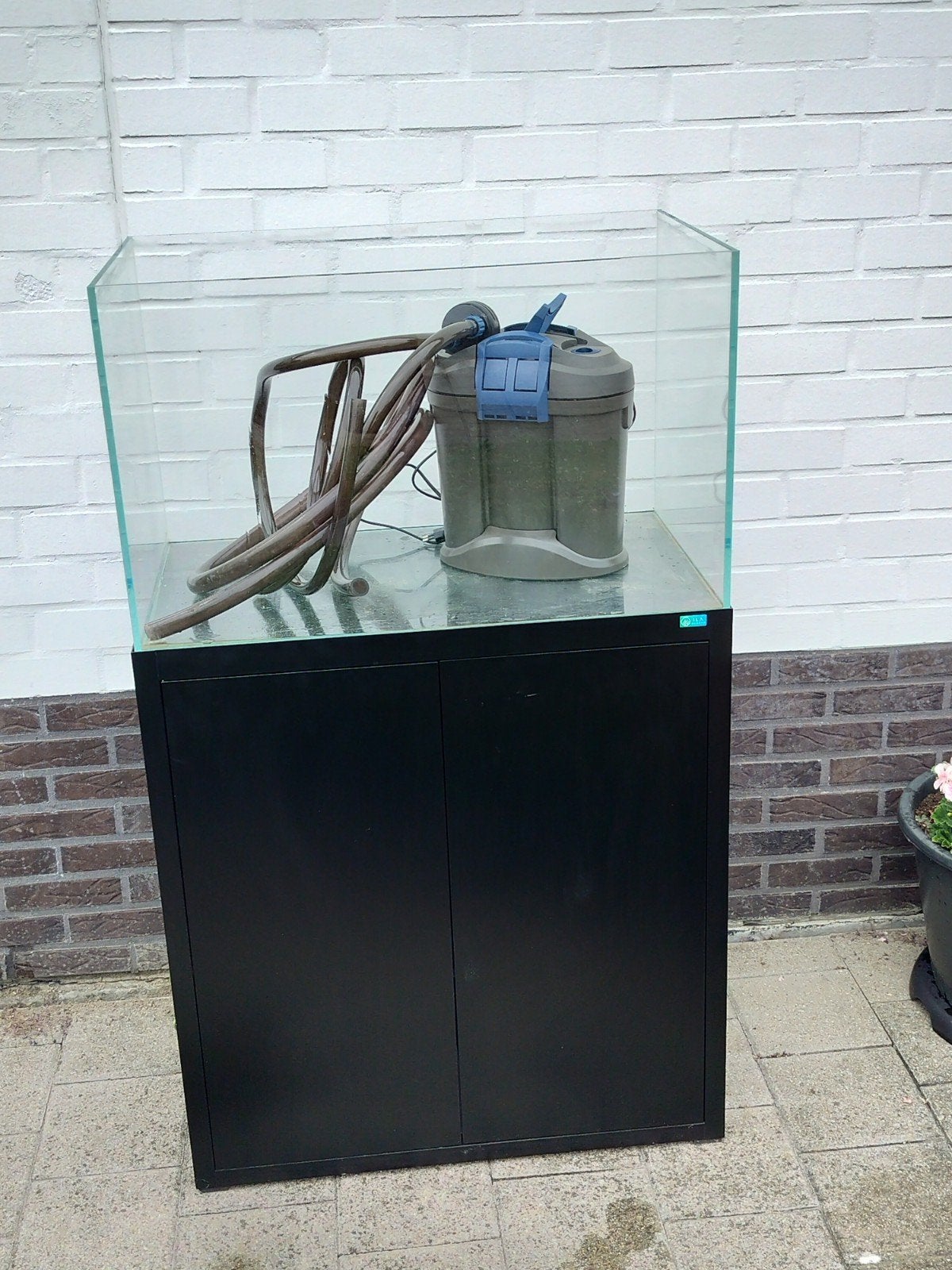 ILA optic white aquarium + meubel ALU en oase filter., Ophalen, Filter, Oase