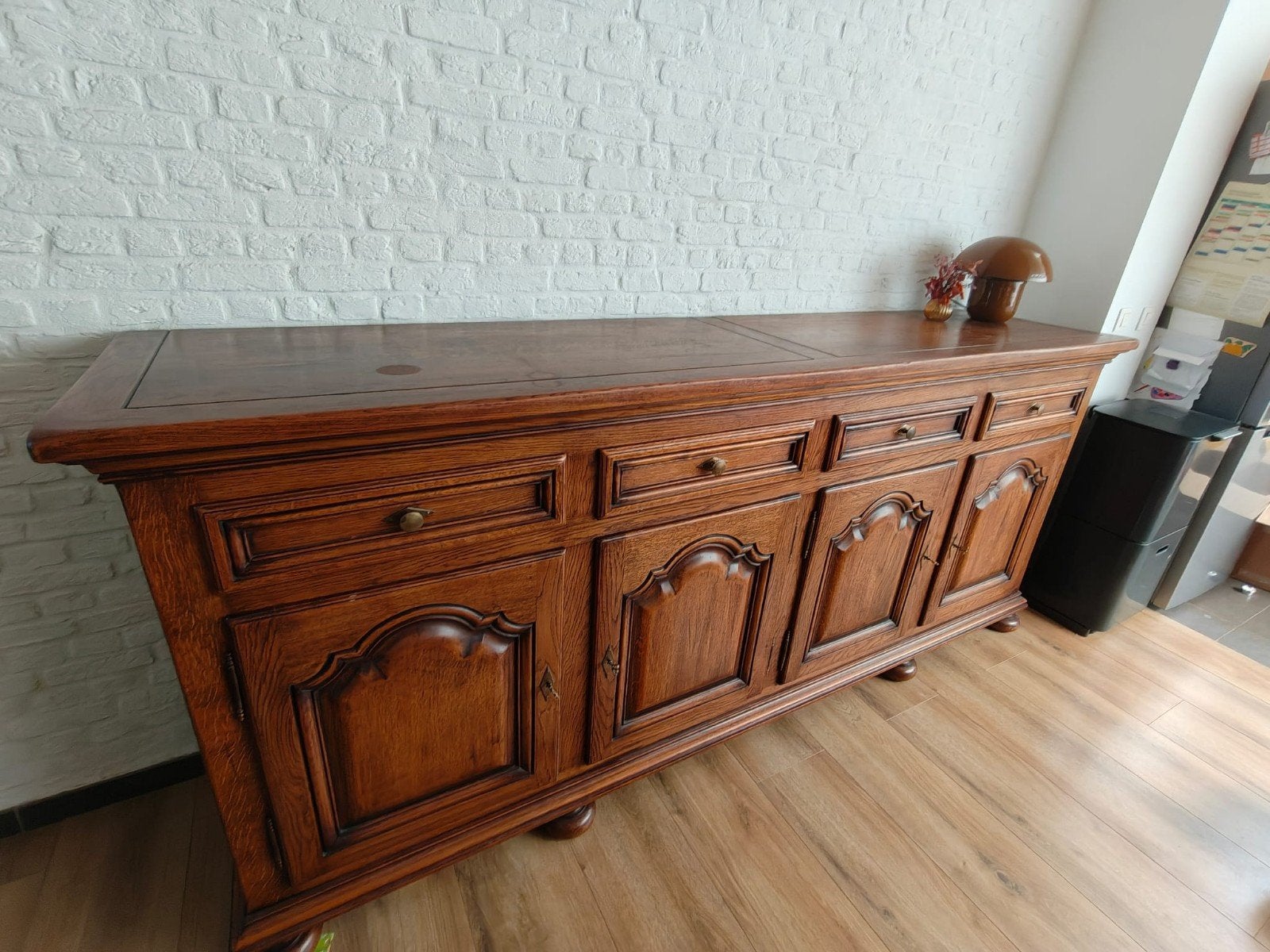 Eikenhouten dressoirkast, Ophalen, Gebruikt, Met lade(s), Eikenhout