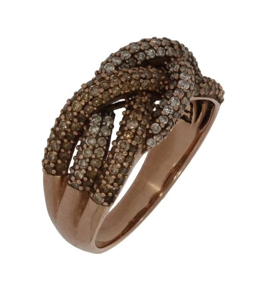 Tientallen diamanten 14k gouden luxe dames ring briljant, Ophalen of Verzenden, Zo goed als nieuw, Dame of Heer, Met edelsteen